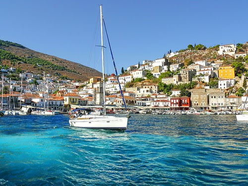 Boat in Hydra harbour