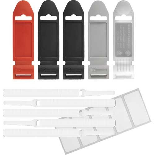 Label The Cable LTC Basic Klettbinder mit Label 5er-Set weiß