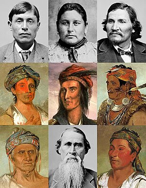 Collage of Shawnee people collected from vario...