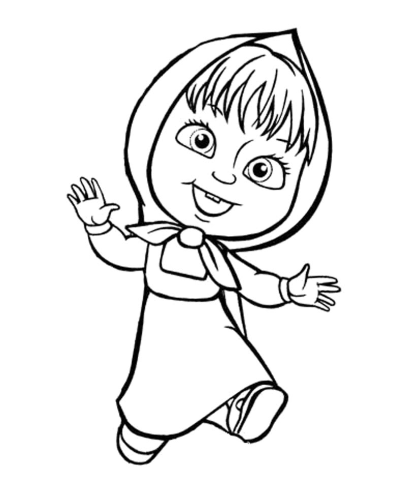 Disegno di Masha che Gioca da scaricare
