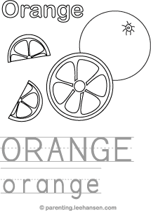 Orange Color Trace And Read Activity Sheet
