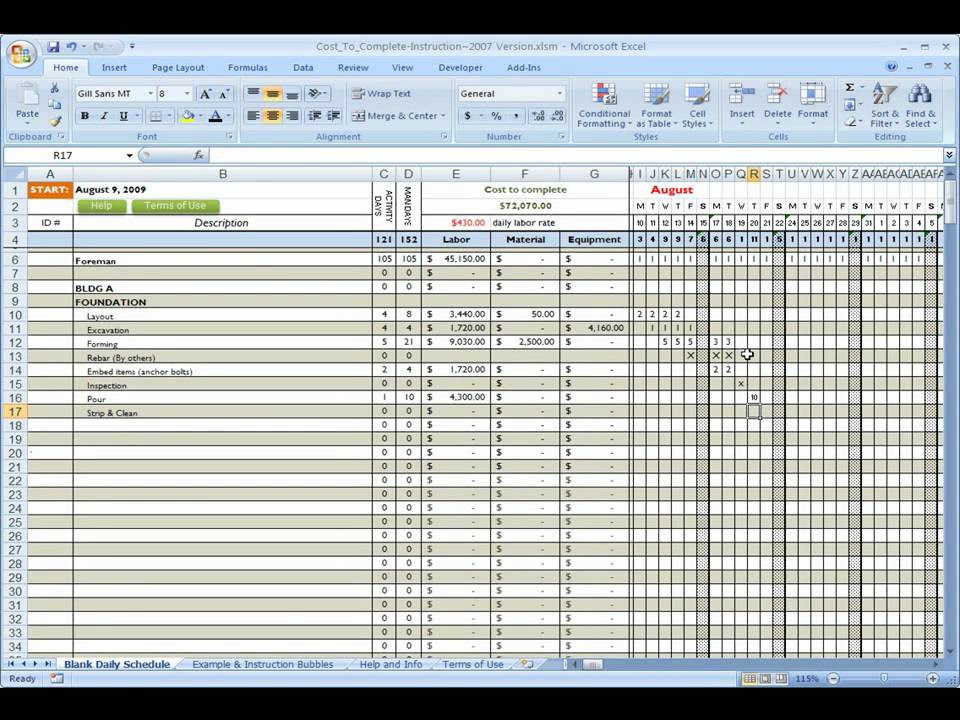 Construction Cost to complete using Excel YouTube