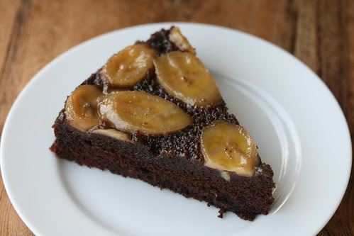 Chocolate-Caramel-Banana Upside-Down Cake
