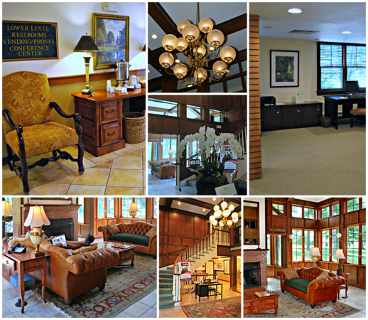Photo Collage of the Lobby of the Olmsted House at the Crandall Resort, Spa, and Golf Club