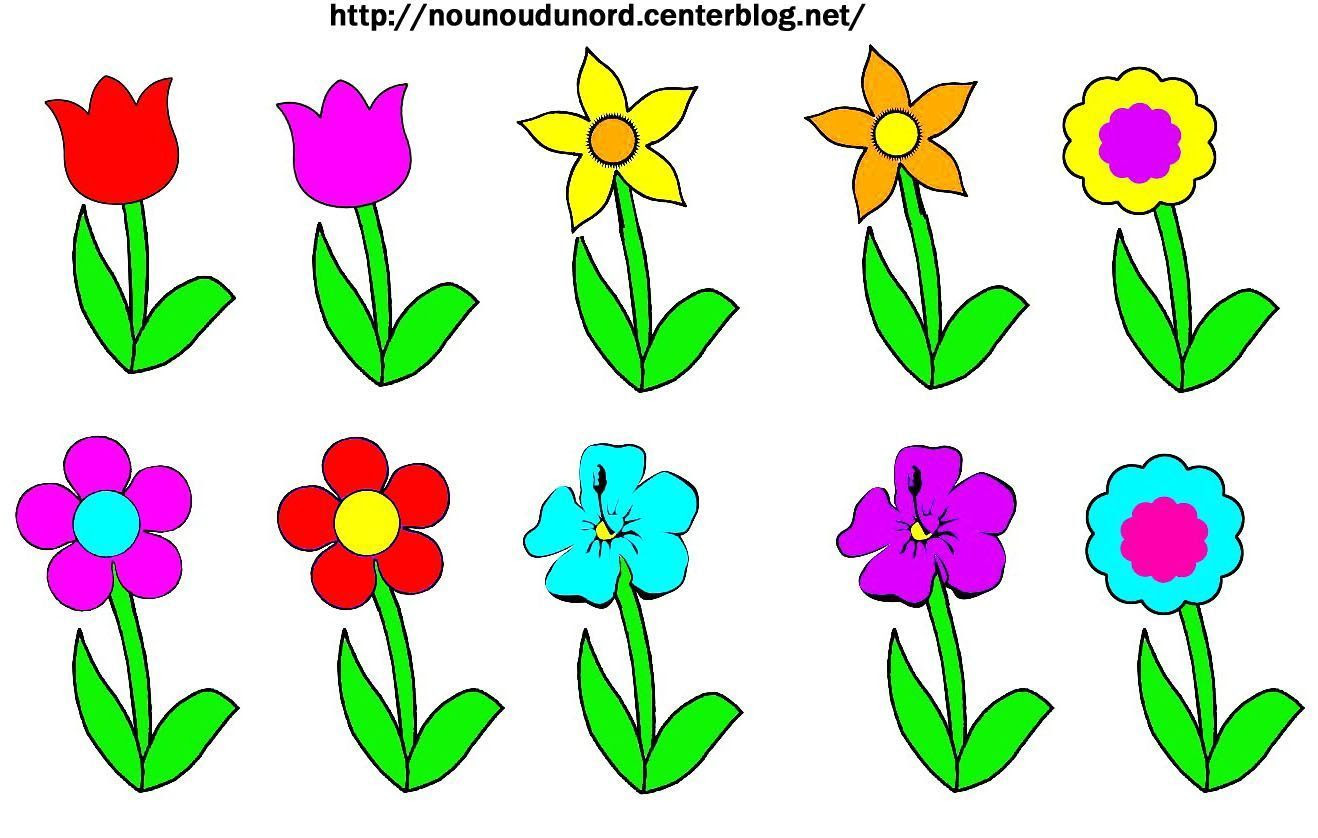 Gommettes fleurs en couleur et à colorier à imprimer