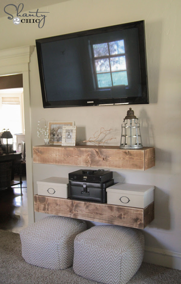 DIY Media Shelves - Shanty 2 Chic