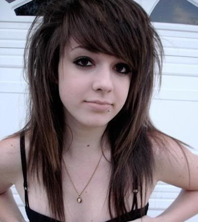 brown hair full fringe