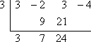 bottom row:  3  7  24