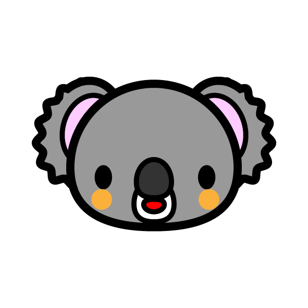 かわいい顔だけのコアラの無料イラスト 商用フリー オイデ43
