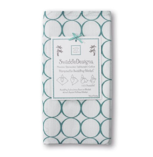 SwaddleDesigns Jewel Tone Mod Circle Marquisettle Swaddling Blanket, Turquoise