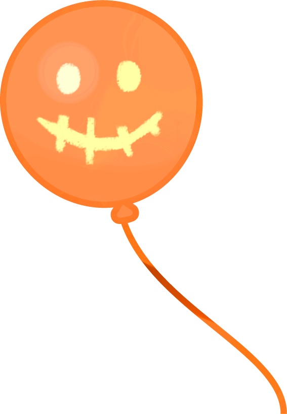 ハロウィンバルーンイラスト モンスターの顔入り 可愛い無料イラスト素材集