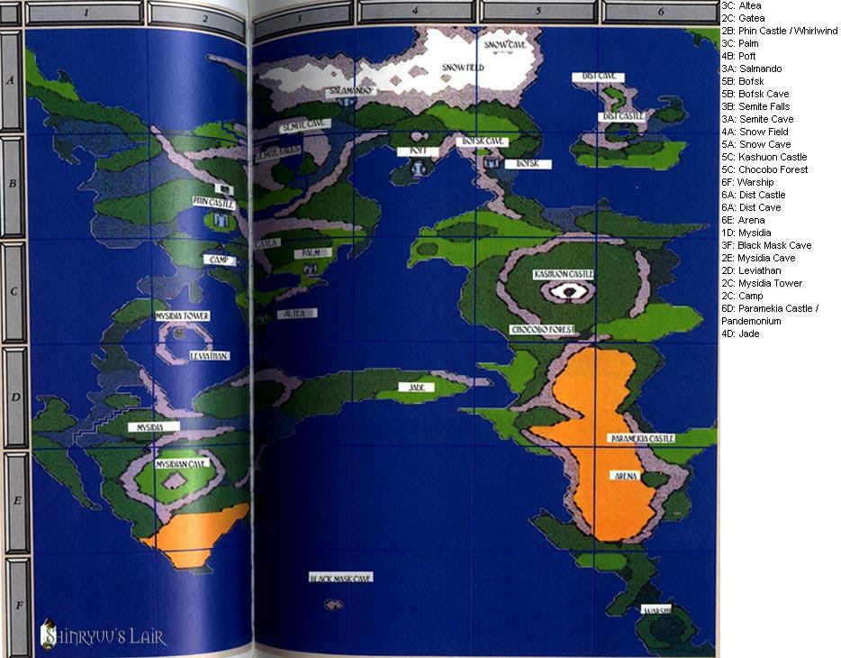 Final Fantasy 2 World Map Maping Resources