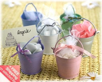 Cheap Wholesale Wedding - Discount Silver Tin Pails Wedding Favors 