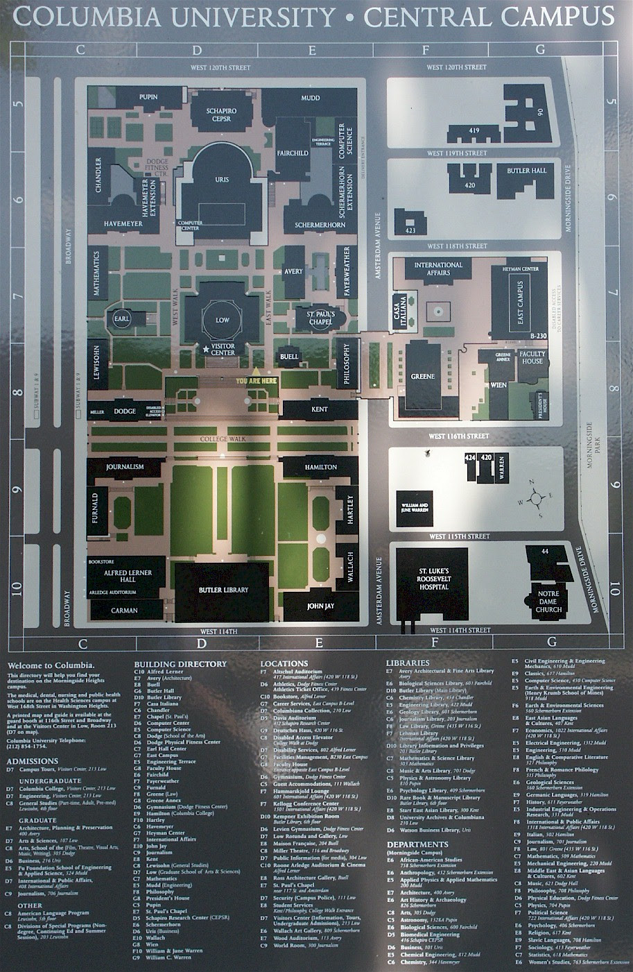Map Of Columbia University Campus