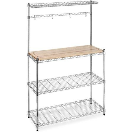 Whitmor Supreme Microwave Baker's Rack, Brown and Silver