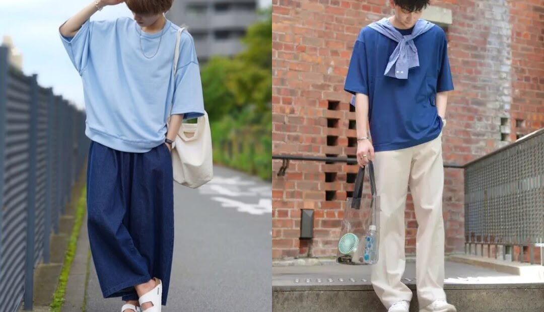 Tシャツ 青 のメンズのコーデ 人気の青のtシャツを紹介