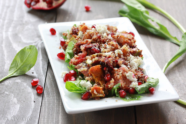 Quinoa Salad with Squash Beets and Arugula