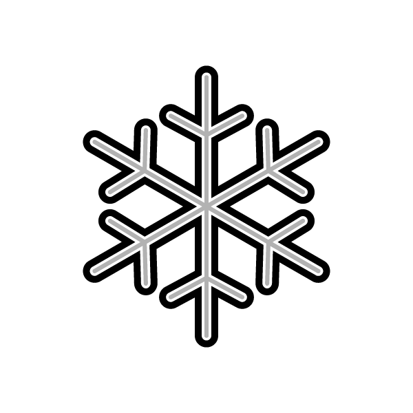 モノクロでかわいい雪の結晶の無料イラスト 商用フリー オイデ43