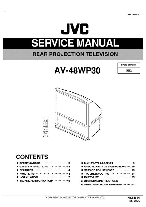 eBook Jvc Av 48wp30 Rear Projection Tv Repair Manual