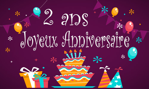Carte Anniversaire Enfant 2 Ans Gateau