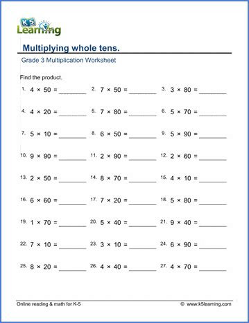 Whether you're teaching in the classroom or at home, the year 3 . third grade math worksheets free printable k5 learning