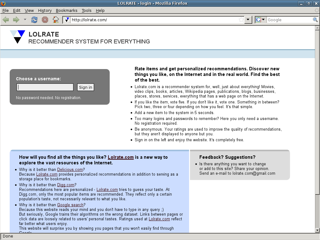 lolrate - recommender system for everything