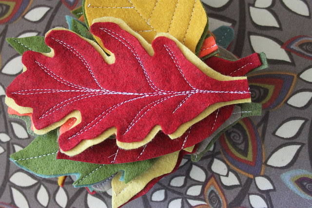 Machine Stitched Leaves