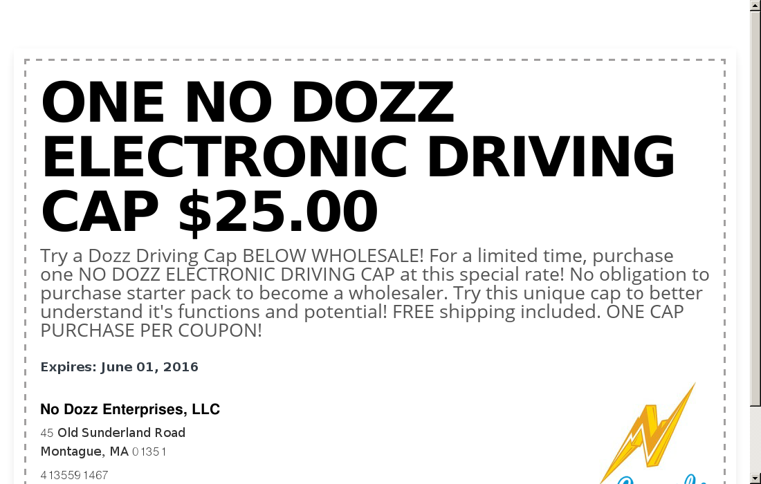 No Dozz Enterprises, LLC coupon | ONE No Dozz Electronic ... | Couponler