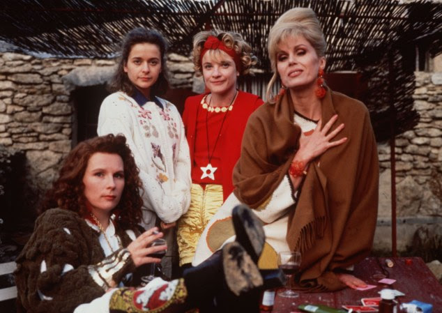 Iconic: Joanna with her Absolutely Fabulous co-stars Jennifer Saunders, Julia Sawalha and Jane Horrocks