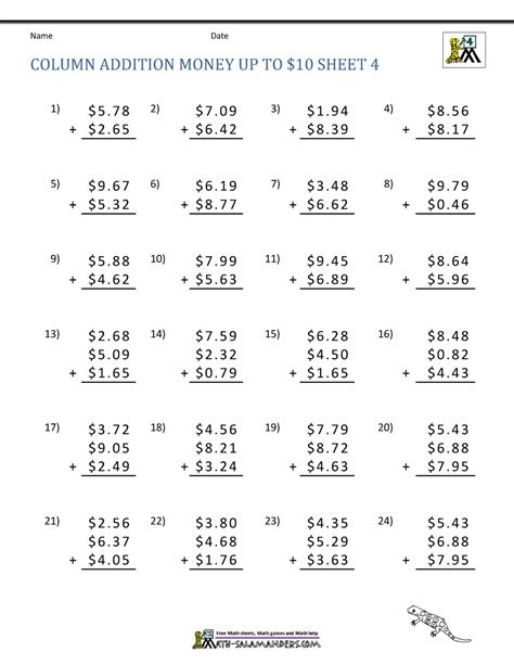  math addition worksheet collection 4th grade