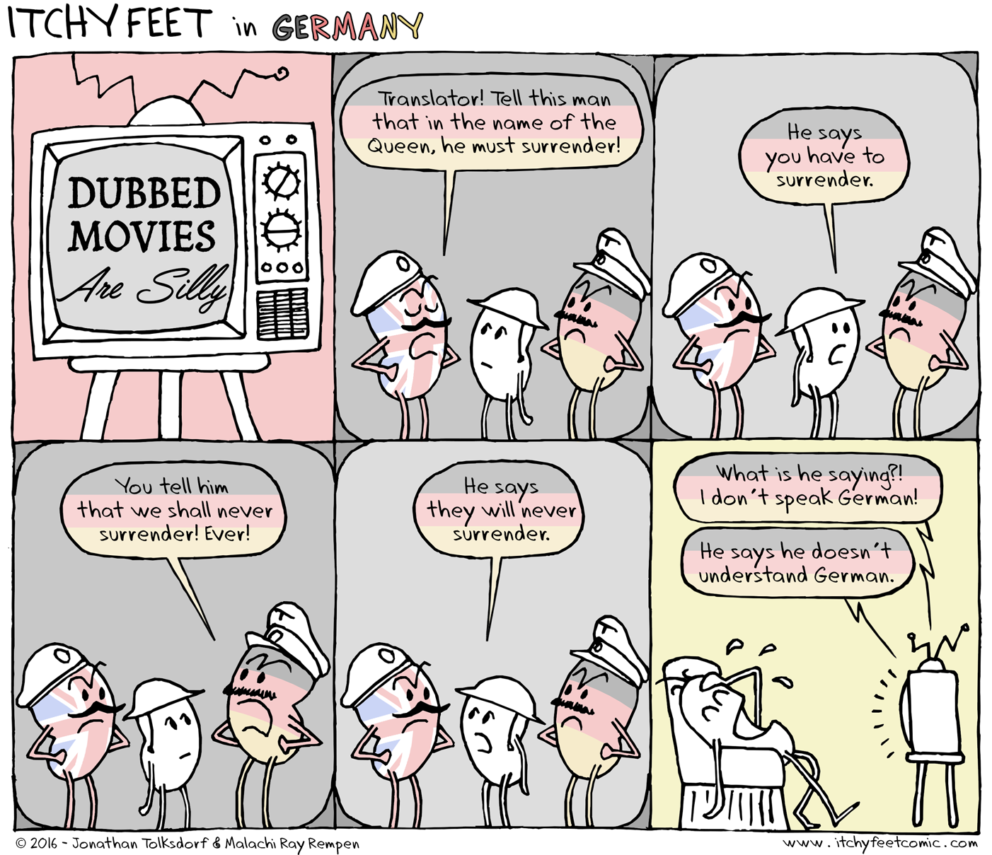 Dubbed movies are silly German