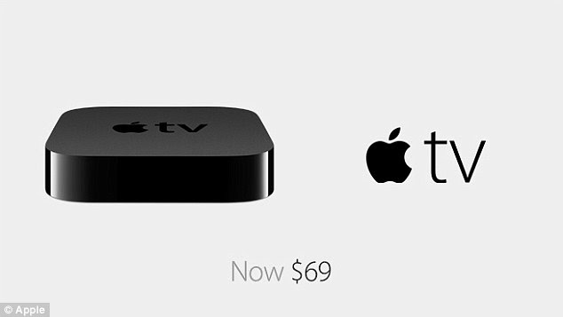 Apple also dropped the price of its TV box from $99 to $69 and Mr Cook hinted at plans for an updated Apple TV set. 'Apple TV will reinvent the way you watch television - and this is just the beginning,' said Mr Cook