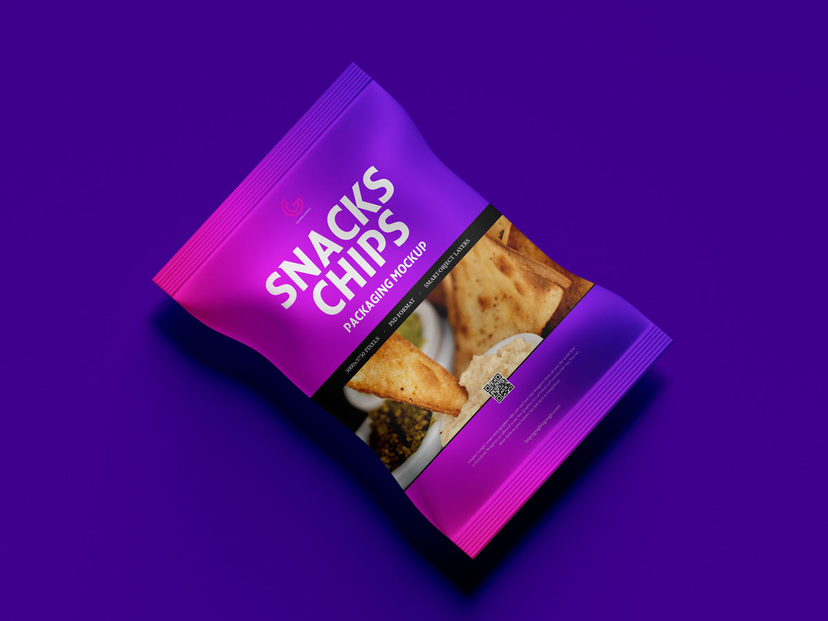 Download Free Modern Chips Snacks Packaging Mockup Design Mockup Planet