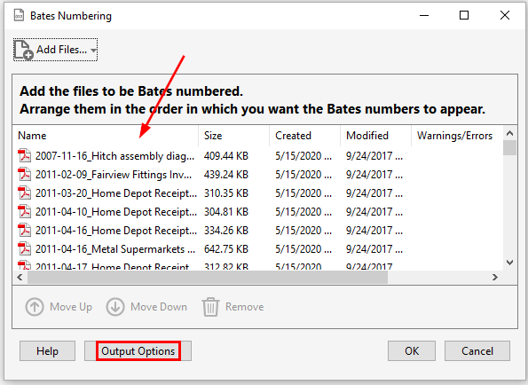 Method for Bates Numbering a library of pdf documents ...