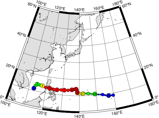 デジタル台風 台風1928号 Kammuri 総合情報 気圧 経路図