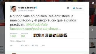 El tuit de Pedro Sánchez en què denuncia el vídeo