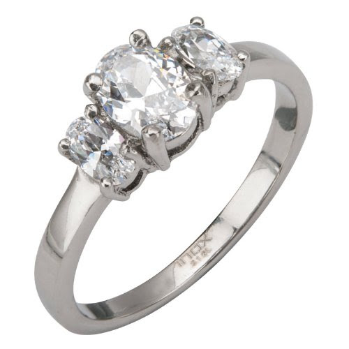 Women's Stainless Steel Engagement Ring- 5