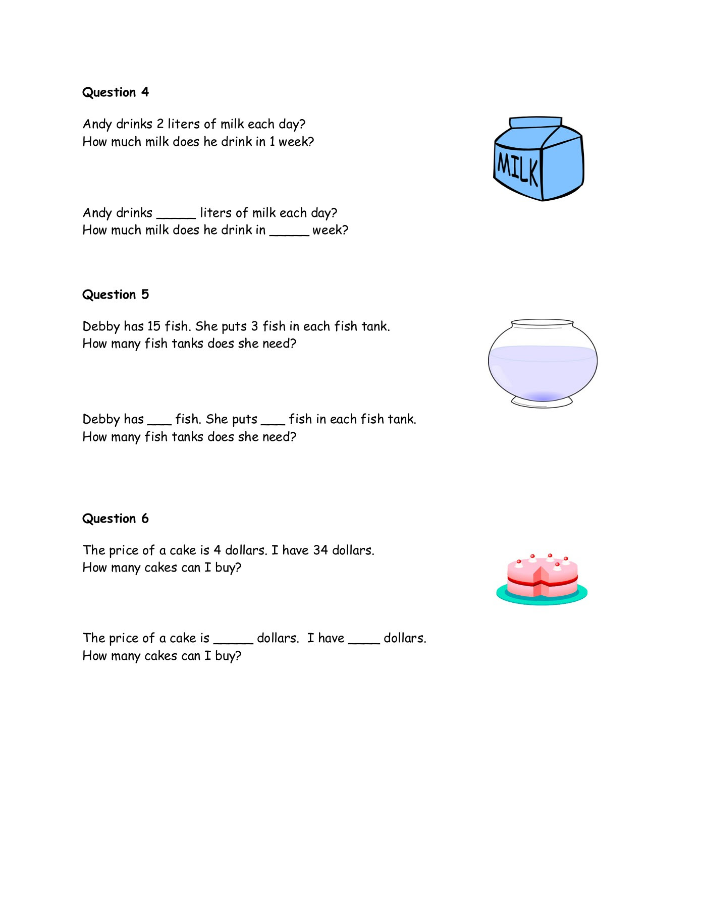 Multiplication and division word problems grade 2