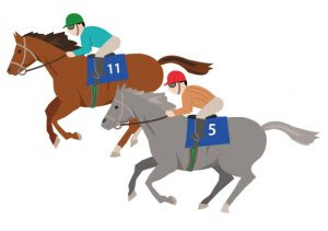 2頭の競走馬のイラスト お馬の素材屋