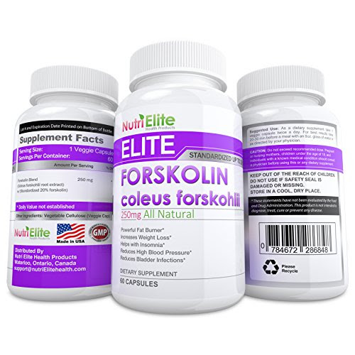 Forskolin Elite, Coleus Forskohlii Root, 250mg Yielding 50mg of Belly Blasting Elite Forskolin, Top Forskolin Product on the Market, All Natural Fat Burner, Standardized to 20% Active Forskolin, Also works with FBCx Fibre, Yacon Syrup, Elite Garcinia Cambogia and Elite Green Coffee Bean to Lose Weight Fast, Dr. Oz Featured Forskolin As Causing 
