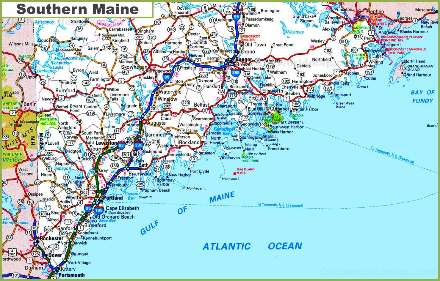 Map Of Maine Towns