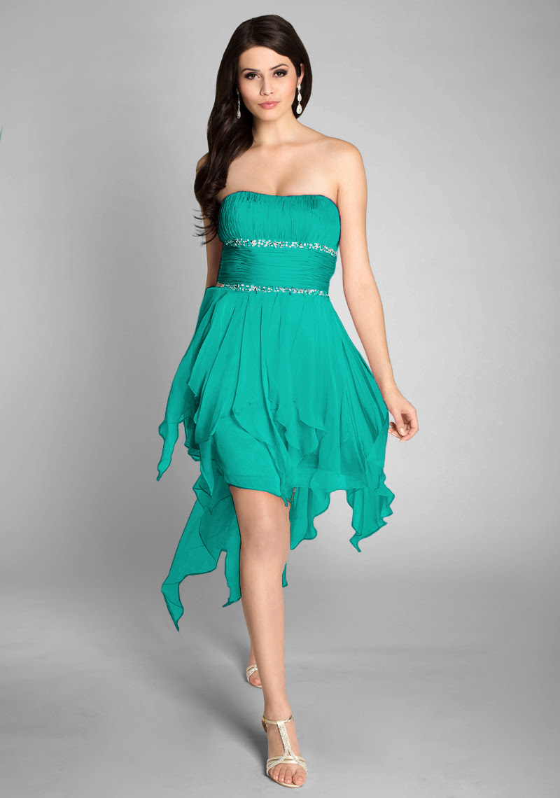 Traumhaftes Ballkleid im Vokuhila Style in Grün Abendkleid ...