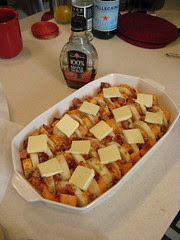 Sweet potatoes & apples ready for the oven