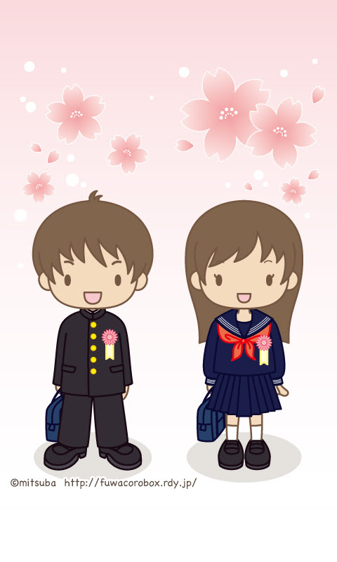 ふわころbox 入学式待ち受け画像 中学校 男の子 女の子 学ラン セーラー服