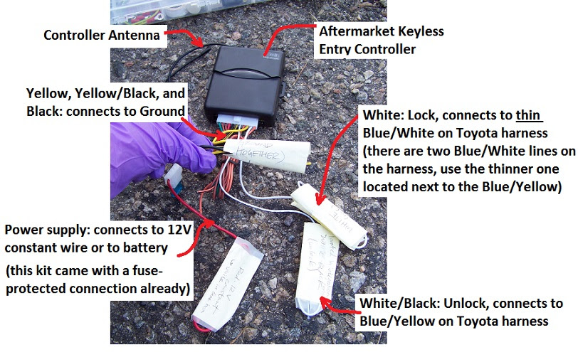 Diy Install 12 Keyless Entry On Your 4 1 Instead Of Replacing A Lock Cylinder Toyota Rav4 Forums