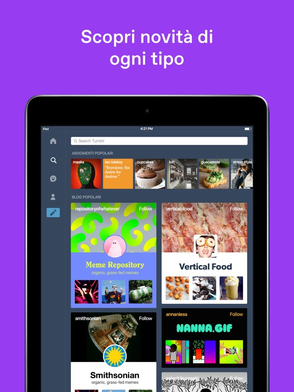 Tumblr, l'app si aggiorna alla vers 33.6