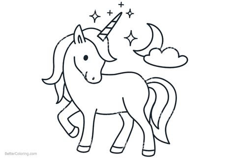 cartoon chibi unicorn coloring pages  printable