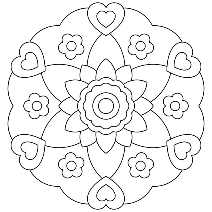 Download Mandala coloring pages for kids to download and print for free