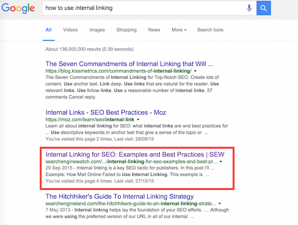 seo internal linking
