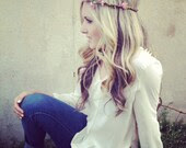 Coachella. EDC HAIR WREATHES- Mini Pink Blossoms Flower Headband- Hair Crown- Flower Crown Trendy - 2sisters1closet